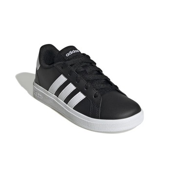 BUTY DZIECIĘCE ADIDAS GRAND COURT SPORTOWE LEKKIE TRAMPKI CZARNE R 37 1/3