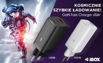 Ładowarka sieciowa GaN iBOX C-65 PD65W, USB-C