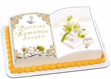 OPŁATEK GRUBY TORT PIERWSZA KOMUNIA ŚWIĘTA KSIĘGA
