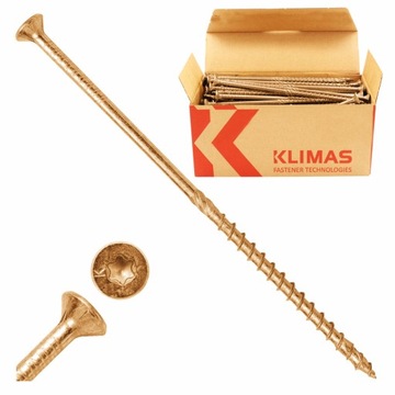 WKRĘTY CIESIELSKIE DO DREWNA 6x140 STOŻKOWE TORX 100szt WKCS-60140 KLIMAS