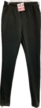 CALZEDONIA SPODNIE LEGGINSY NARCIARKI CIEPŁA DZIANINA CZARNE SUWAKI S