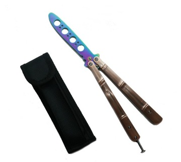 Nóż - Nóż motylkowy - Balisong - Motyl, tęcza, do treningu