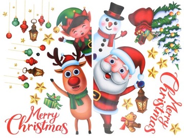 os XXL NAKLEJKI NA OKNO SZYBĘ ŚWIĄTECZNE OZDOBA ZESTAW NAKLEJEK ŚWIĘTA W1