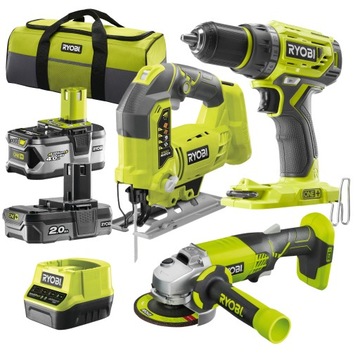 Дрель RYOBI ЛОБЗИРОВКА R18JS ШЛИФОВАЛЬНАЯ МАШИНА R18AG 2xAku BAG RCK183A-242S