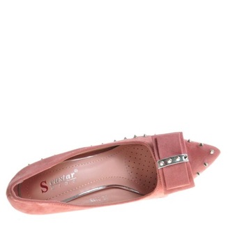 Różowe czółenka szpilki buty damskie na obcasie 9809 37