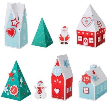 KALENDARZ ADWENTOWY DOMKI-24 SZTUKI ŚWIĘTA-5334