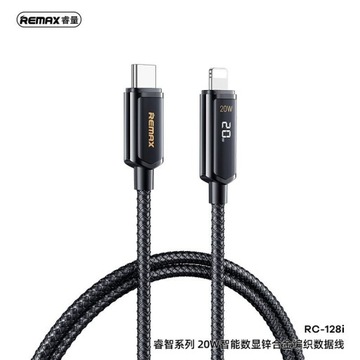 KABEL REMAX DISPLAY REMINE SERIES 20W RC-128i USB-C/LIGHTNING CZARNY/BLACK