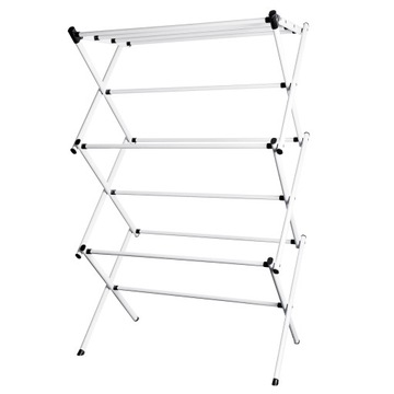 Экономия места и высокая устойчивость. Универсальная трехъярусная складная полка для белья.