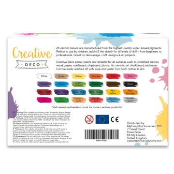 Краски для плакатов Creative Deco Colour 24 x 20 мл