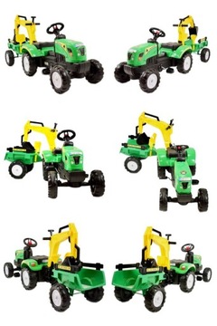 ПЕДАЛЬНЫЙ ТРАКТОР С ПРИЦЕПОМ И ЭКСКАВАТОРОМ/ TR3007