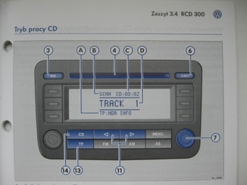VW RCD 300 Руководство пользователя польского пользователя Radio RCD 300 VW красочное оригинал