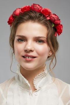 Opaska do włosów z kwiatami wianek kwiatowy boho