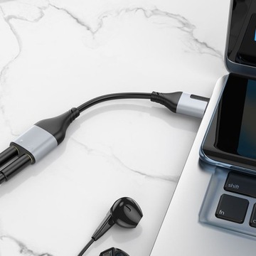 Аудиоадаптер 2 x 3,5 мм jack на USB A Адаптер USB-A Borofone BV19 15 см