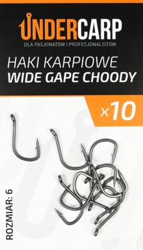 UNDERCARP Teflonowe haki karpiowe WIDE CHODDY r. 6