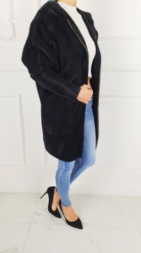 ПАЛЬТО ЖЕНСКОЕ АЛЬПАКА, ШЕРСТЬ, КАПЮШОН, ЦВЕТ - МОЛНИЯ