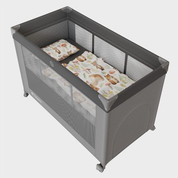 Дорожная кроватка детская двухъярусная складная Tulano Dream 40 Grey