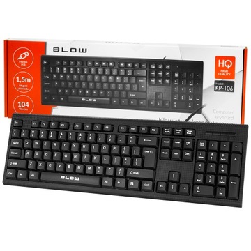 WYTRZYMAŁA KLAWIATURA PRZEWODOWA CICHA TRWAŁA USB QWERTY MULTIMEDIALNA