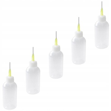 BUTELKA Z IGŁĄ HDPE APLIKATOR UNIWERSALNY DOZOWNIK ZAKRAPLACZ 50ml - 5 SZT.