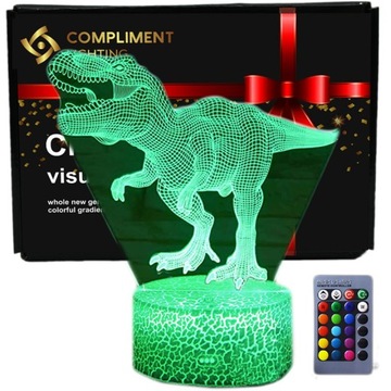 Lampka 3D nocna led usb na prezent Dinozaur T-Rex