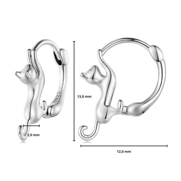K230 Koty kotki kolczyki zatrzask srebro 925