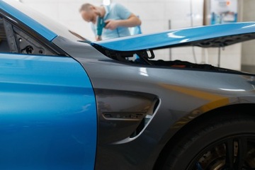 ПЛЕНКА АВТОКОЛЕСА СИНЯЯ ГЛЯНЦЕВАЯ HQ 50см