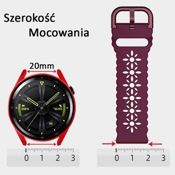 Pasek Opaska 20mm UNIWERSALNY do Zegarka Smartwatcha SAMSUNG HUAWEI XIAOMI
