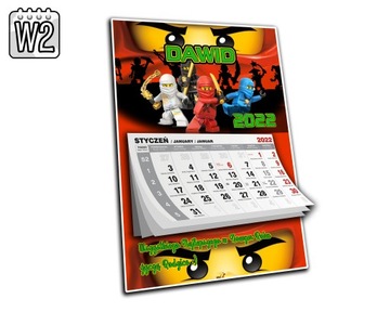 КАЛЕНДАРЬ LEGO NINJAGO А4 ВАШЕ ИМЯ + ПОЖЕЛАНИЯ!