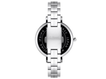 Srebrny elegancki damski zegarek czarna tarcza elegancki modny na prezent