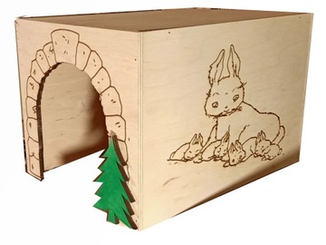 деревянный домик для кроликов, лесная хижина