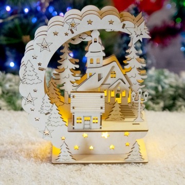 DOMEK LAMPION ŚWIĄTECZNY LED LAMPKA PREZENT DIY