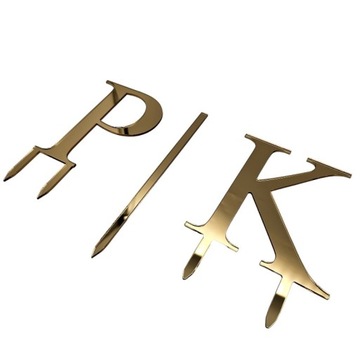 Золотые ИНИЦИАЛЫ с контурным топпером для свадебного торта, золотой зеркальный топпер, XL 15см