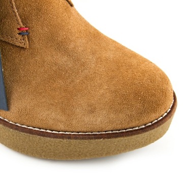 Botki damskie brązowe Tommy Hilfiger skórzane buty na koturnie r 40