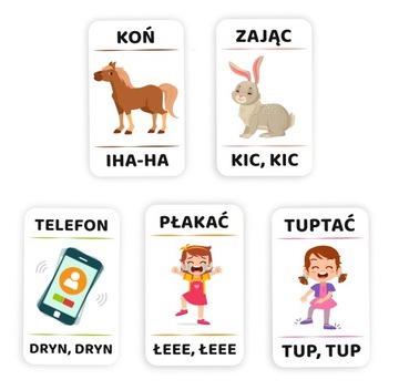 КАРТОЧКИ С ИМИТАЦИЕЙ ЗВУКА — ОНОМАТОПЕЯ (45 КАРТОЧЕК) - Узнайте, как