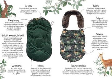 Спальный мешок Makaszka Premium для коляски 12-36м Glamour Green