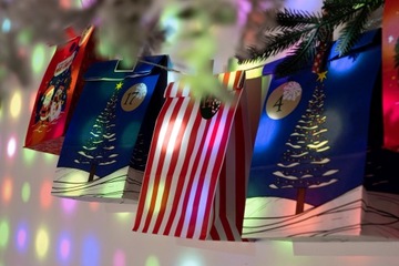 АДВЕНТ-календарь DIY сумки 24шт наклейки ЭКОЛОГИЧЕСКИЙ своими руками