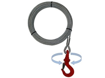 Lina stalowa z hakiem obrotowym - 20mm x 25m