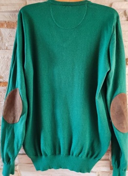 Massimo Dutti sweterek butelkowa zieleń bawełna