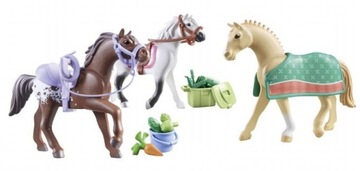 PLAYMOBIL 71356 3 лошади: Морган, четвертьхорс и собачка.