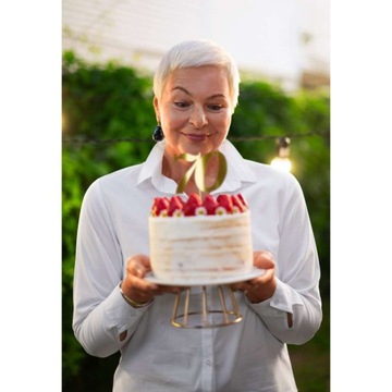 TOPPER na tort DEKORACJA na 70 URODZINY złota LICZBA cyfra METALIK