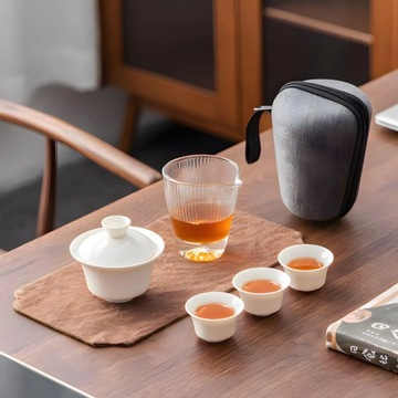 Ceramiczny zestaw podróżny Gaiwan Kungfu herbaty