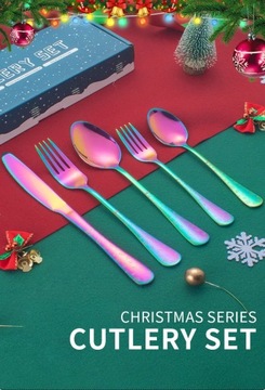 Рождественский Узор Элемент Набор Посуды Из Нержавеющей Стали Домашний Западный Стейк