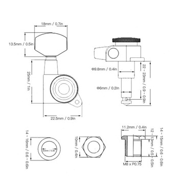 НАБОР КЛЮЧЕЙ ДЛЯ АКУСТИЧЕСКОЙ ГИТАРЫ ИЗ 6 ШТ.