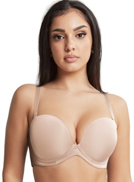 Biustonosz Panache Cleo Faith strapless bez ramiączek bardotka beż 36D/80D