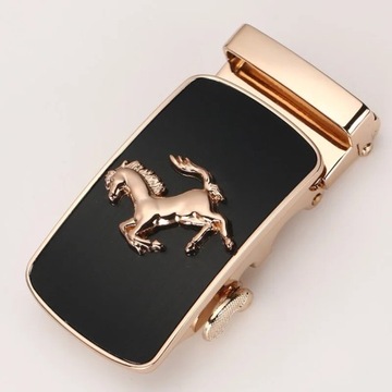 Luksusowa klamra do paska automatyczna koń złoty automat 3.5cm ferrari