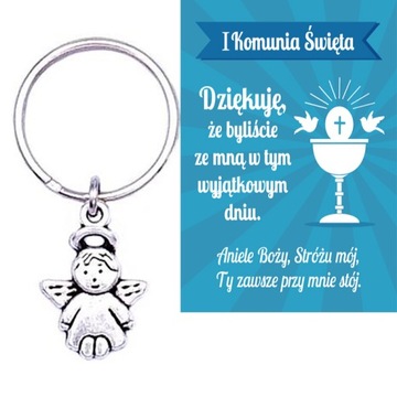 PODZIĘKOWANIE DLA GOŚCI PIERWSZA KOMUNIA ŚWIĘTA ANIOŁEK BRELOK PAMIĄTKA