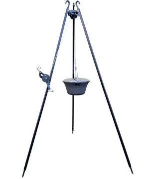 TRÓJNÓG GRUBY GRILL OGRODOWY RUSZT INOX I KOCIOŁEK