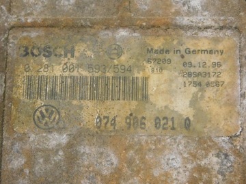 0281001593 07490621Q ŘÍZENÍ MOTORU VW LT 35 2.5 TDI 96 - 06