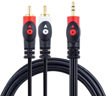 KABEL PRZEWÓD JACK 3,5-2RCA 5 METRÓW LIBOX LB0024