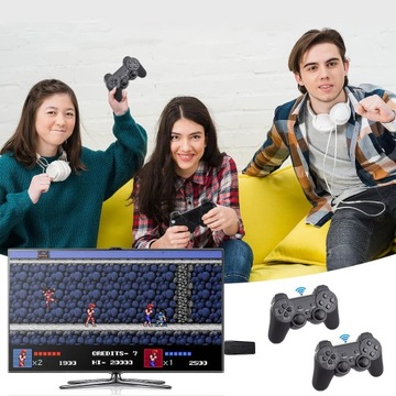 EMULATOR KONSOLI DO GIER TV RETRO Z 2 GAMEPADAMI M8 HDMI 64G KARTA PAMIĘCI