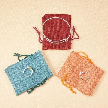 10 разноцветных подарочных пакетов с двойным шнурком